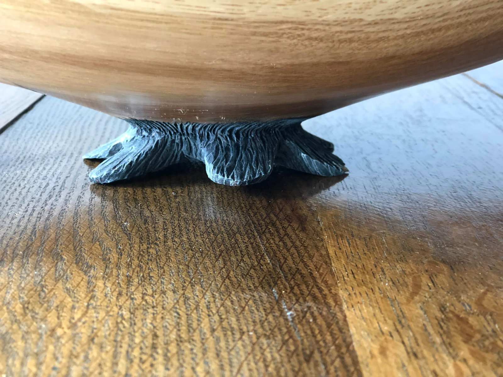 2010's Organic Modern Steve Miller Hand Turned Oak Wood Bowl With Burned Foot - 10