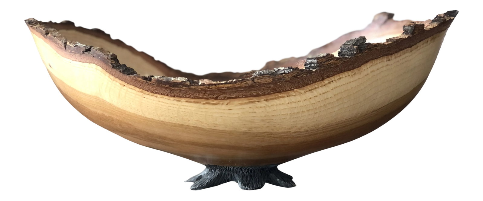 2010's Organic Modern Steve Miller Hand Turned Oak Wood Bowl With Burned Foot (1 of 12)