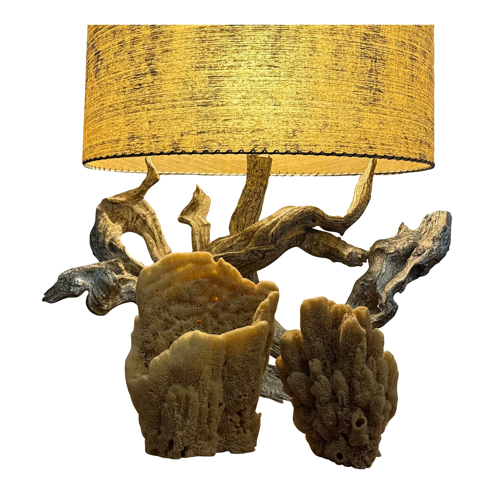 Pair of Incredible Natural Sea Sponge Specimens: Two sea sponge specimens. The largest vessel shaped one is 11.5" tall x 9" wide. Each one is a work of art. Condition: Alterations: Original Condition Unaltered Imperfections: Some Imperfections
