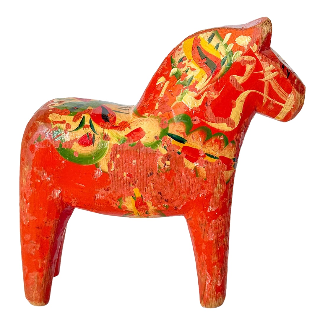 Large Swedish Dala Horse, 1930s: A fabulous early example of the Swedish Dalecarlian horse or Dala horse, as they are more commonly known, named for the central region of Sweden where they come from. The Dala horse originated in the