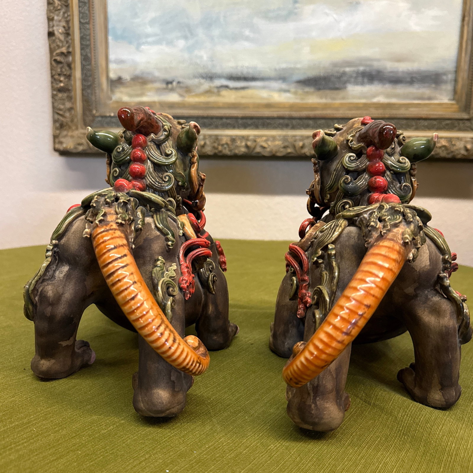 Antique Earthenware Pixiu Statues Gods and Protectors of Prosperity Pixiu Are From the Han Dynasty ( - 5