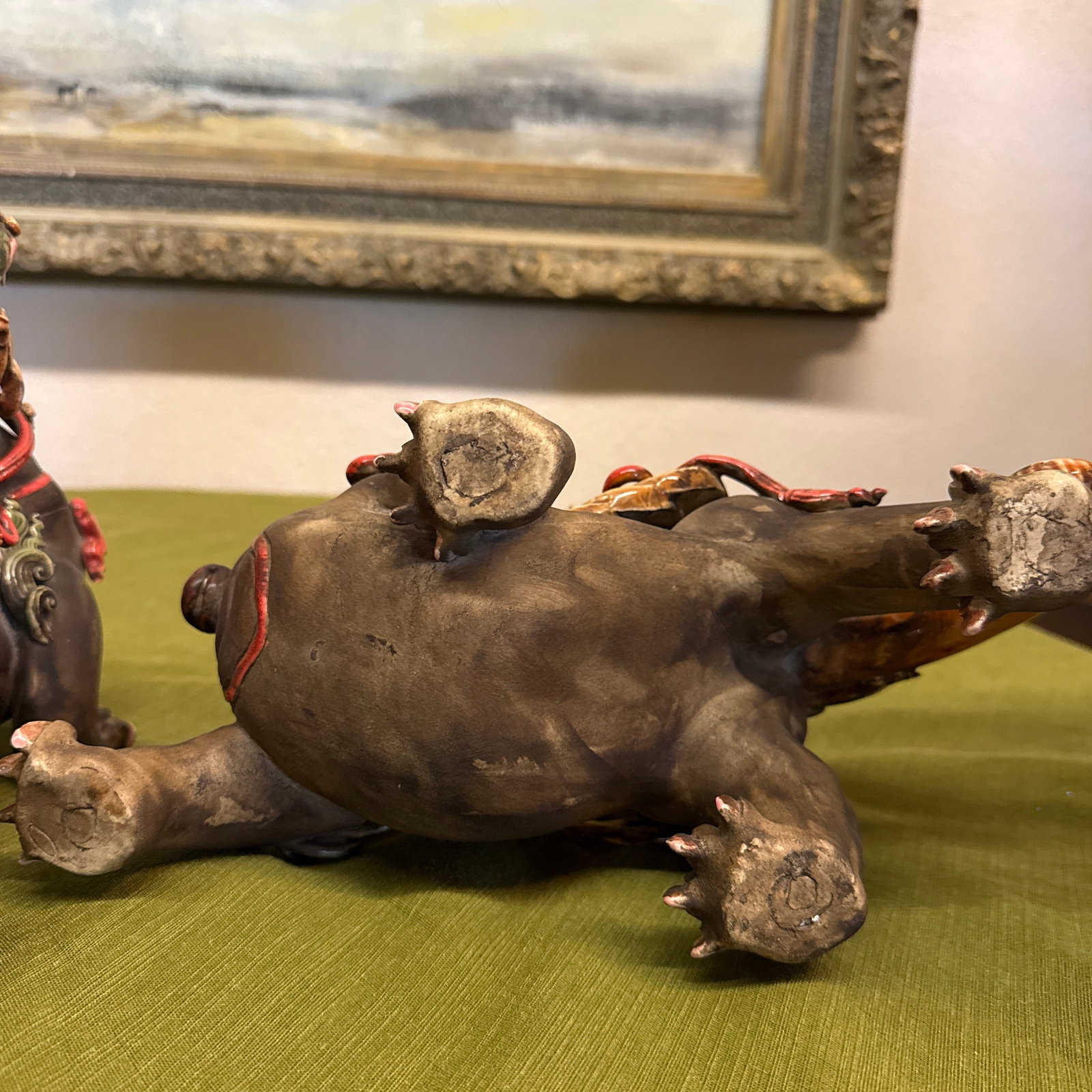 Antique Earthenware Pixiu Statues Gods and Protectors of Prosperity Pixiu Are From the Han Dynasty ( - 6