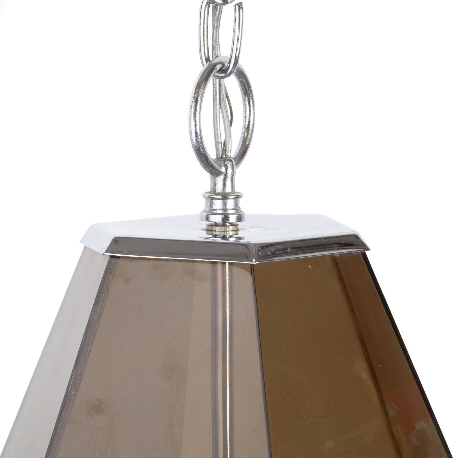 1970s 3 Light Smoky Gray Prism Pendant Light - 2