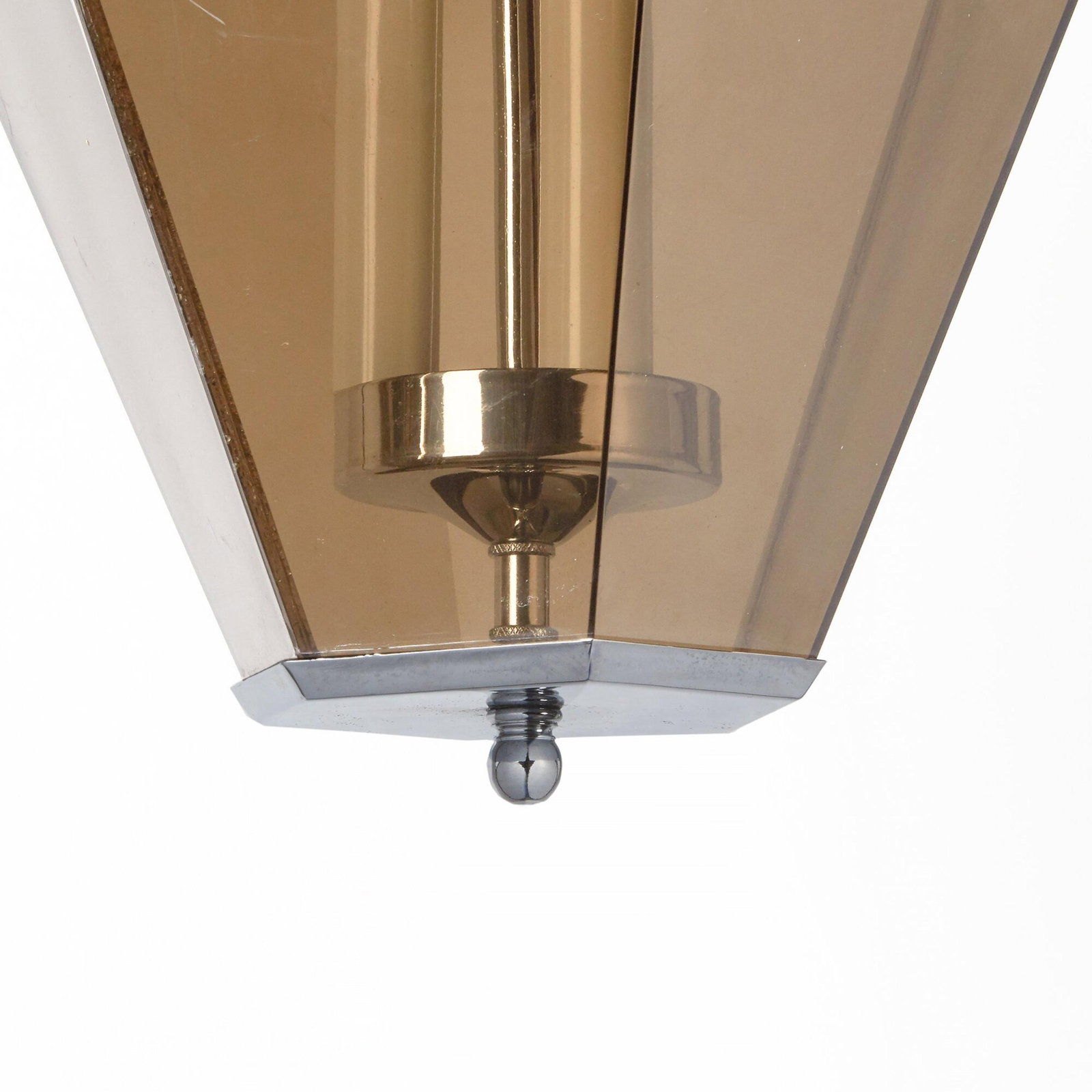 1970s 3 Light Smoky Gray Prism Pendant Light - 3