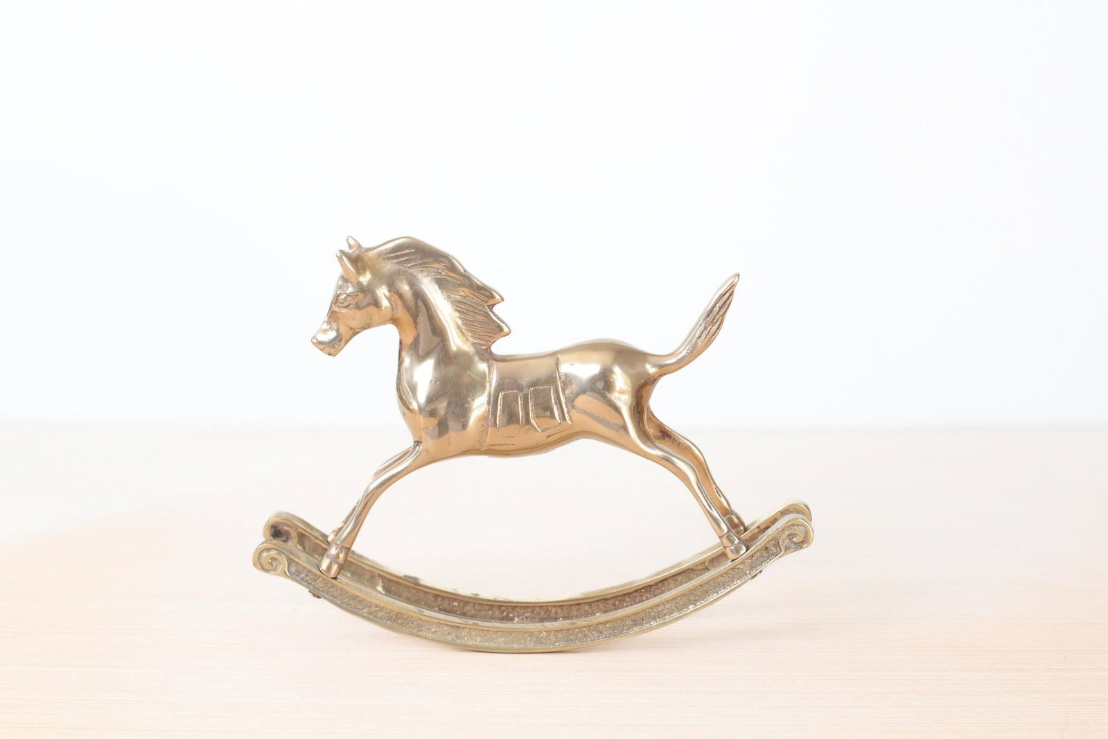 Mid-Century Solid Brass Rocking Horse, Whimsical Home Decor - 12