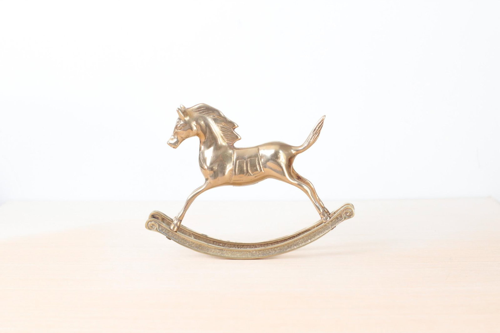 Mid-Century Solid Brass Rocking Horse, Whimsical Home Decor - 13