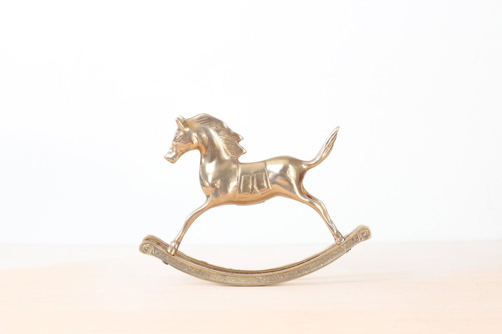 Mid-Century Solid Brass Rocking Horse, Whimsical Home Decor - 14