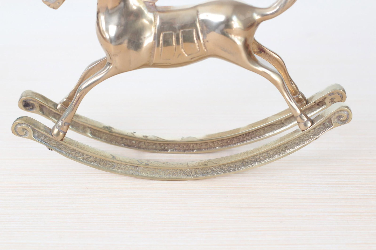 Mid-Century Solid Brass Rocking Horse, Whimsical Home Decor - 8
