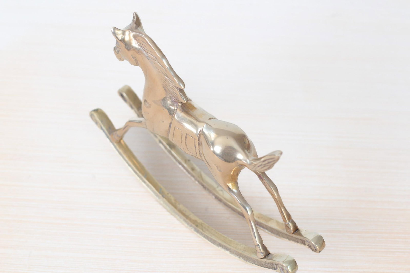 Mid-Century Solid Brass Rocking Horse, Whimsical Home Decor - 9