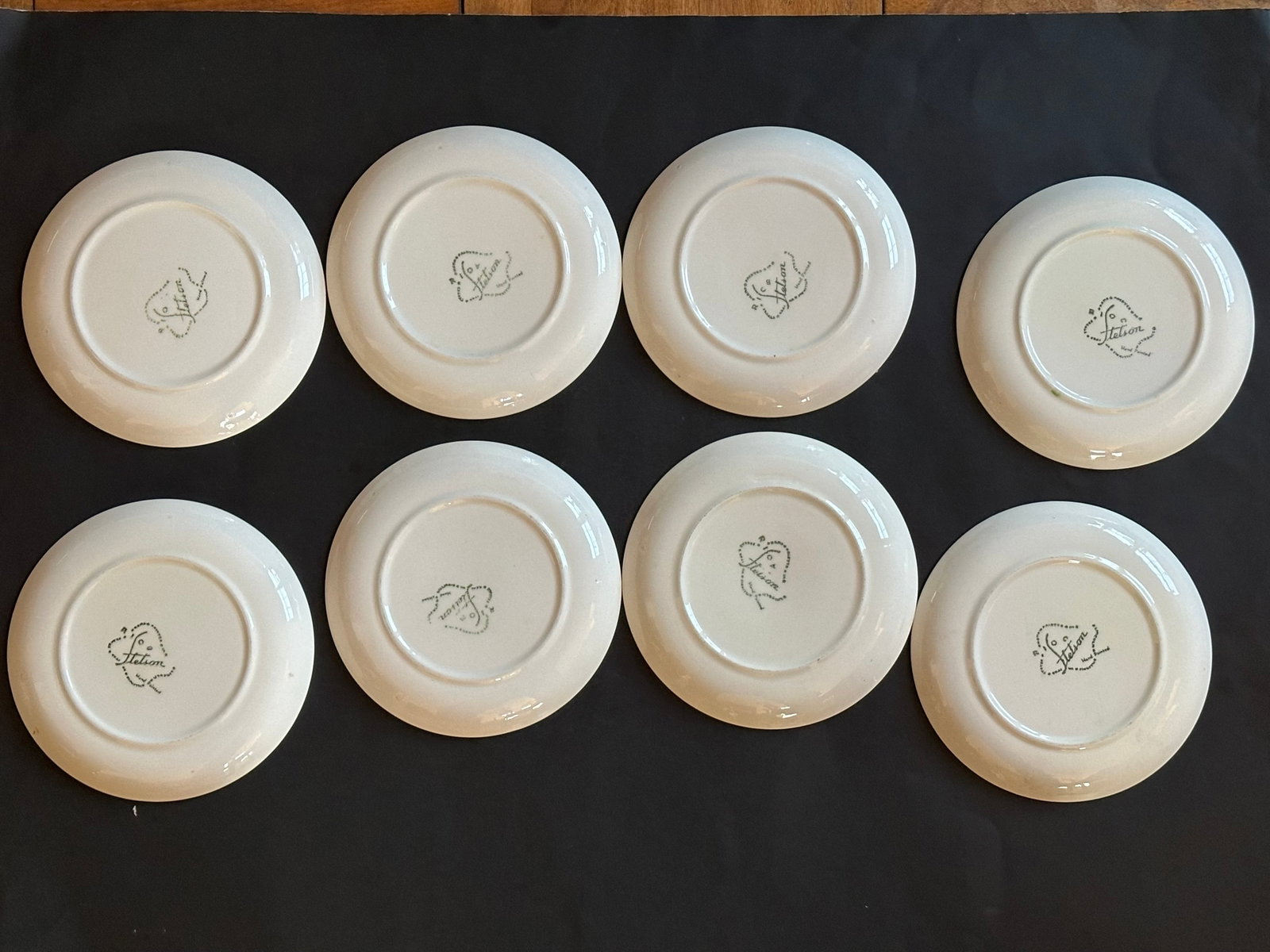 Mid 20th Century Stetson Hand Painted Plates Set of 8 for Dessert, Salad, Bread, or Hor'dourves - 12