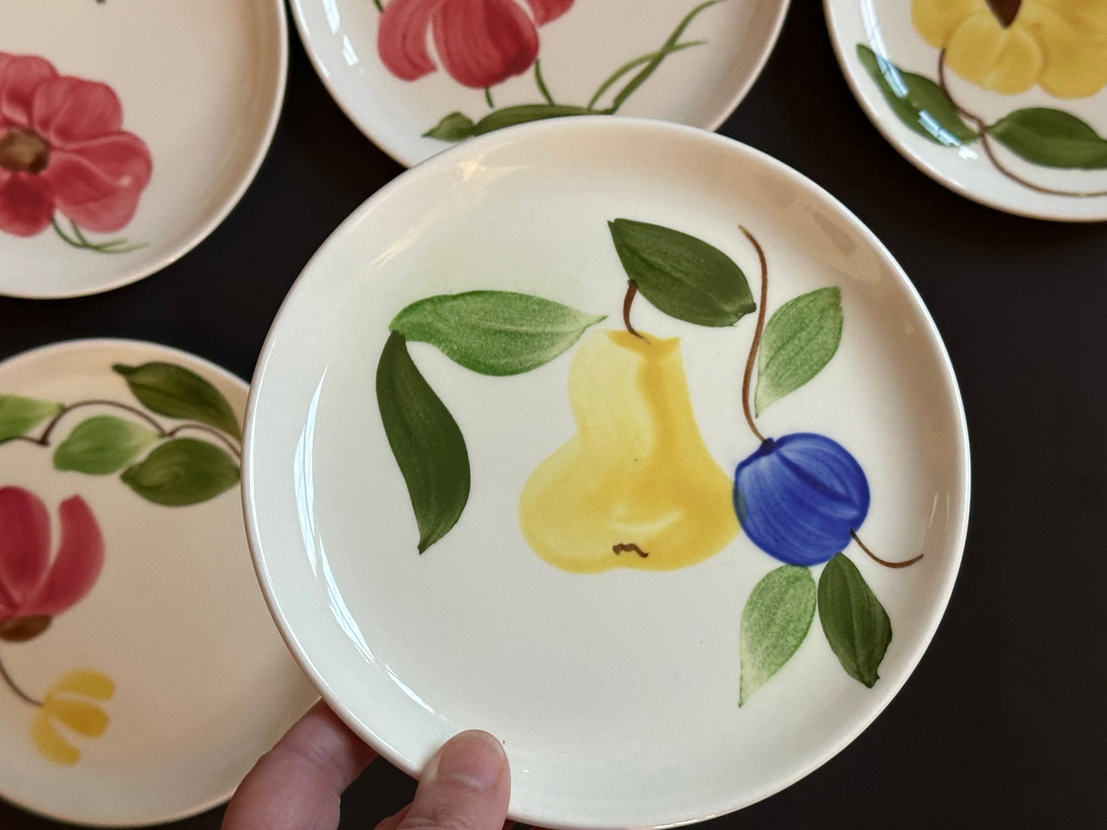Mid 20th Century Stetson Hand Painted Plates Set of 8 for Dessert, Salad, Bread, or Hor'dourves - 16