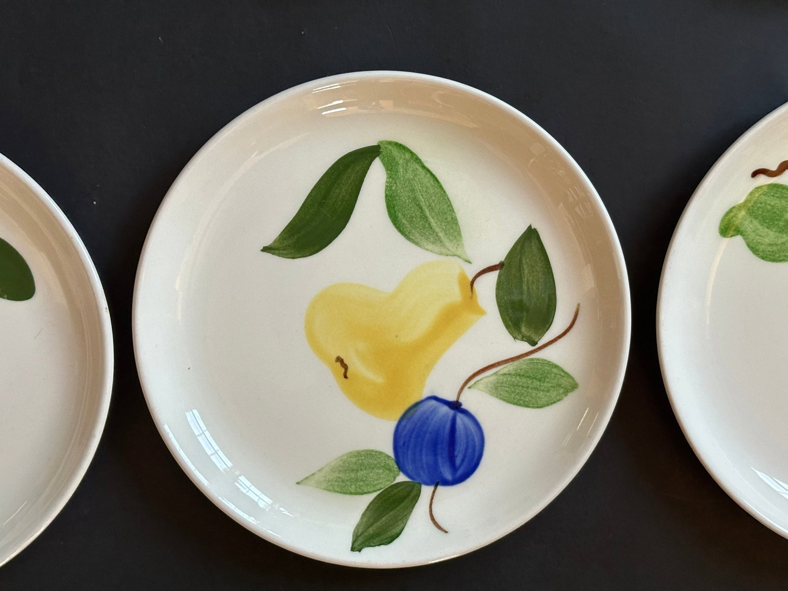Mid 20th Century Stetson Hand Painted Plates Set of 8 for Dessert, Salad, Bread, or Hor'dourves - 8
