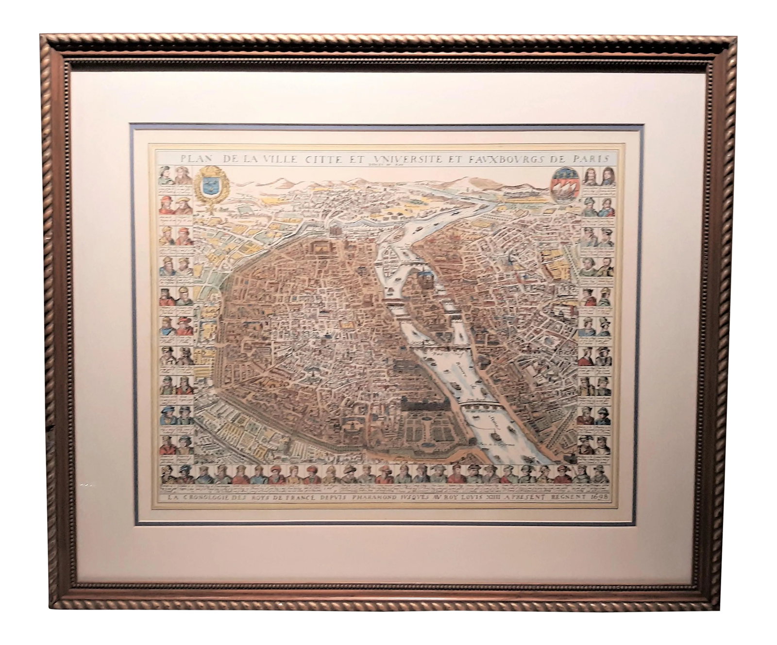 20th Century Paris Map Reprint Plan De La Ville Cite Et Universite Et Fauxbourgs De Paris: Delightful 20th Century Paris Map Reprint Plan De La Ville Cite Et Universite Et Fauxbourgs De Paris. Bordering the map are the different French kings of the past. The map features many of the