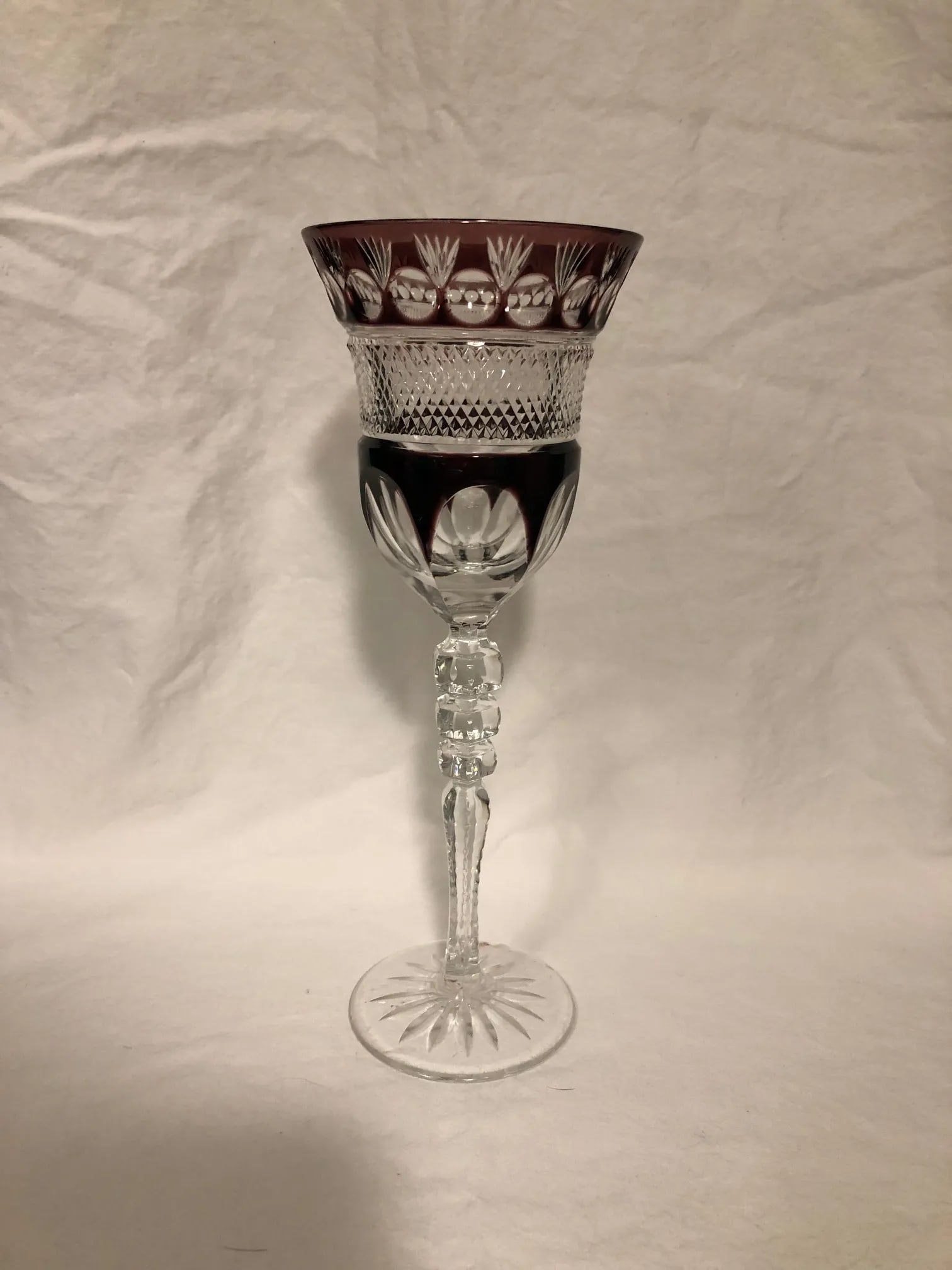 Early 20th Century Justin Tharaud Amethyst Crystal Wine Glasses / Goblets - Set of 7 - 3