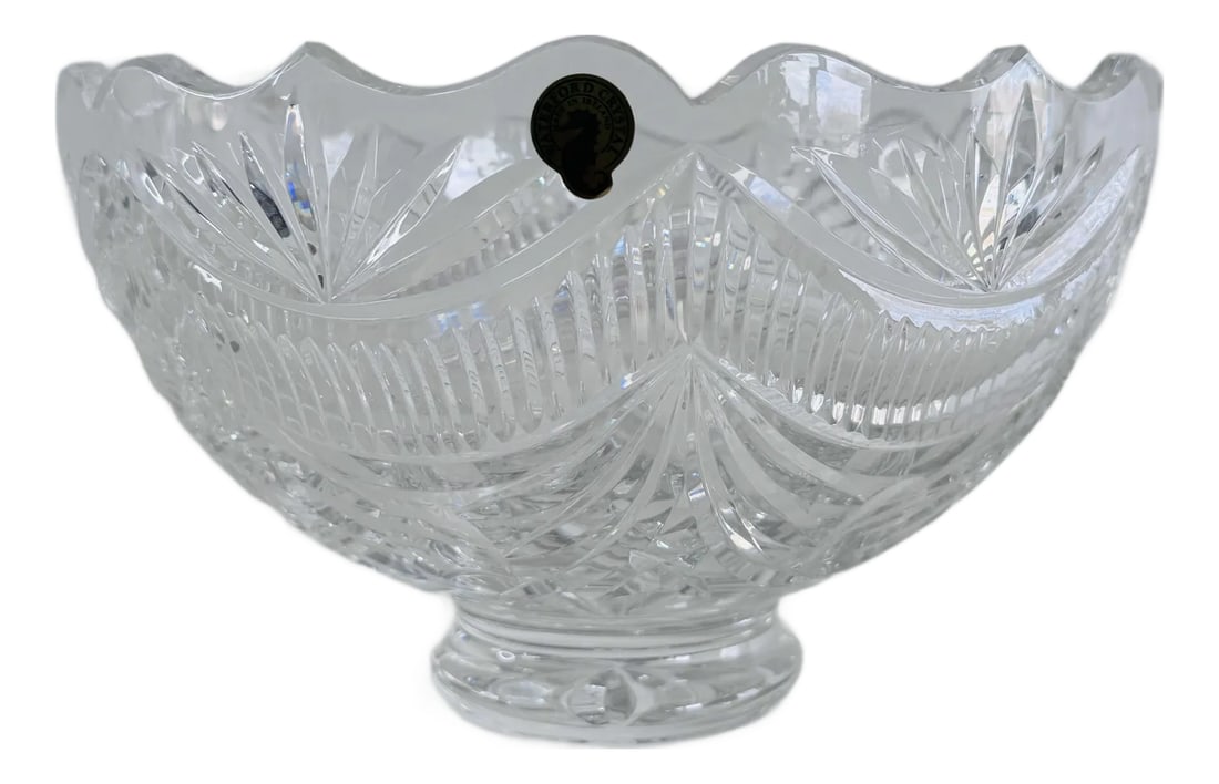 Waterford Crystal Master Cutter Archive Bowl Made in Ireland: The Waterford Crystal MASTER CUTTER ARCHIVE Bowl is a rare and exquisite piece made in Ireland. This 9.75" round bowl features intricate etched designs on clear crystal, giving it a contemporary and