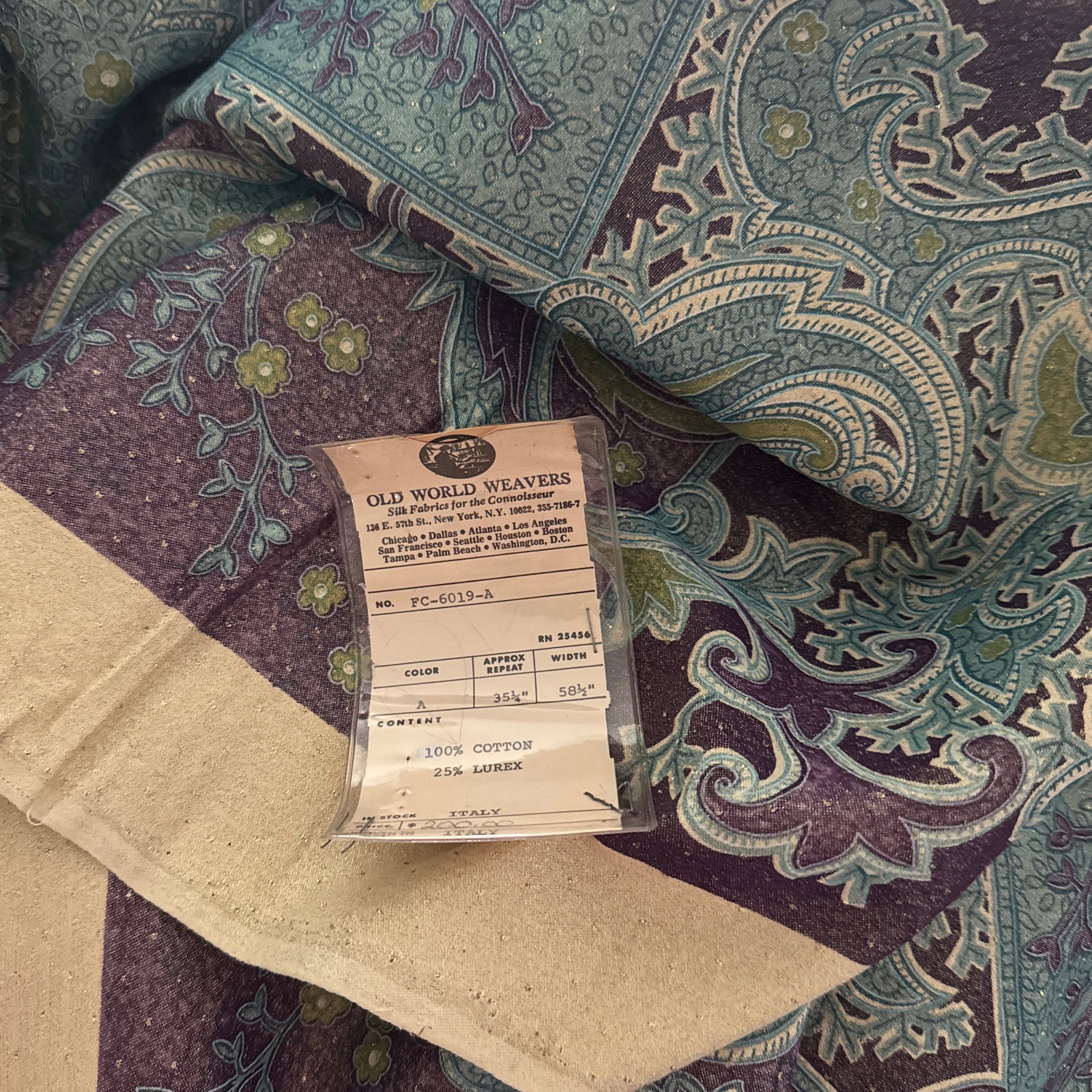 Old World Weavers Kashmiri Lurex Panel 3.3 Yards - 8