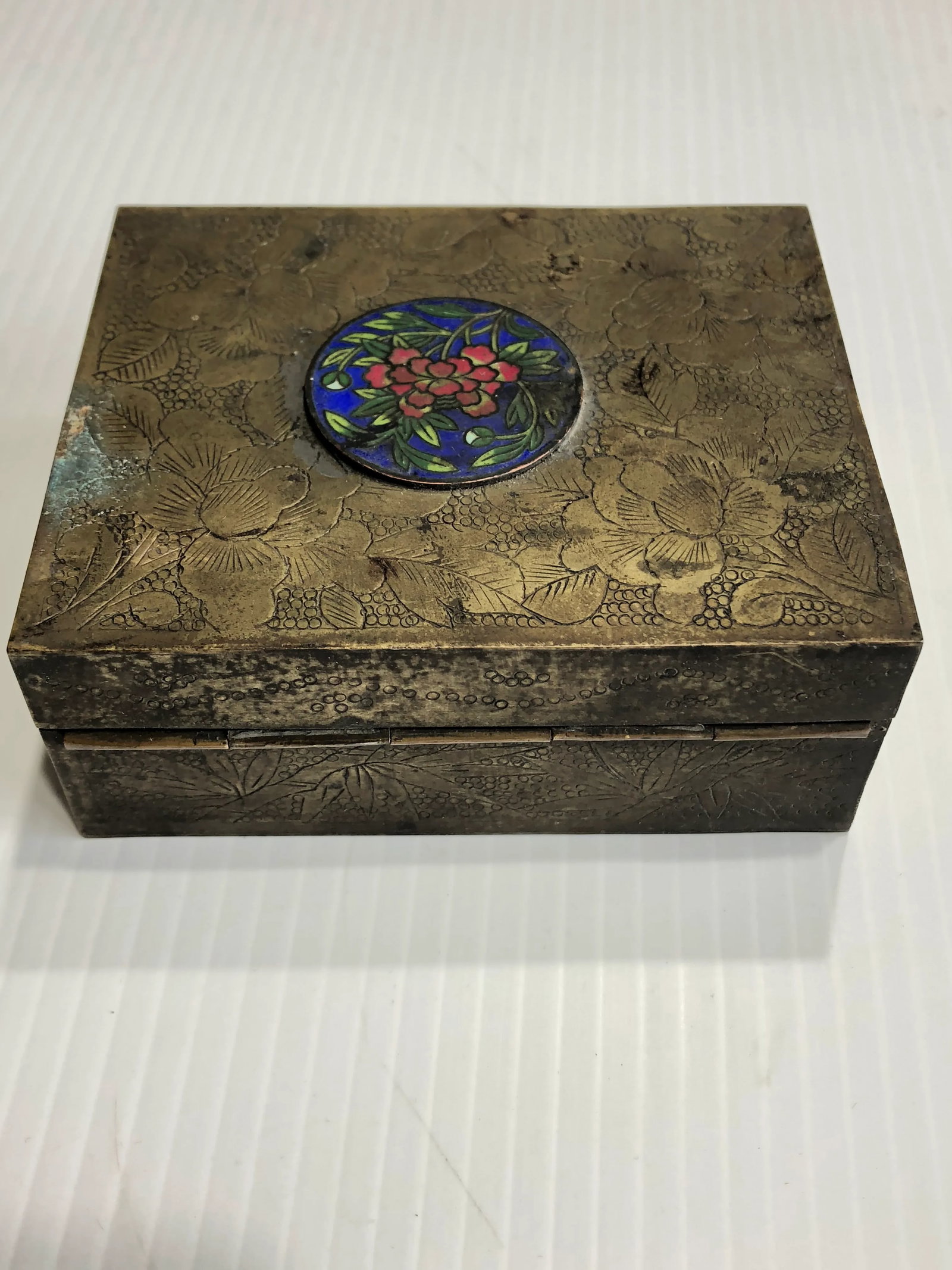 19th Century Antique Brass Cigarette Box - 8
