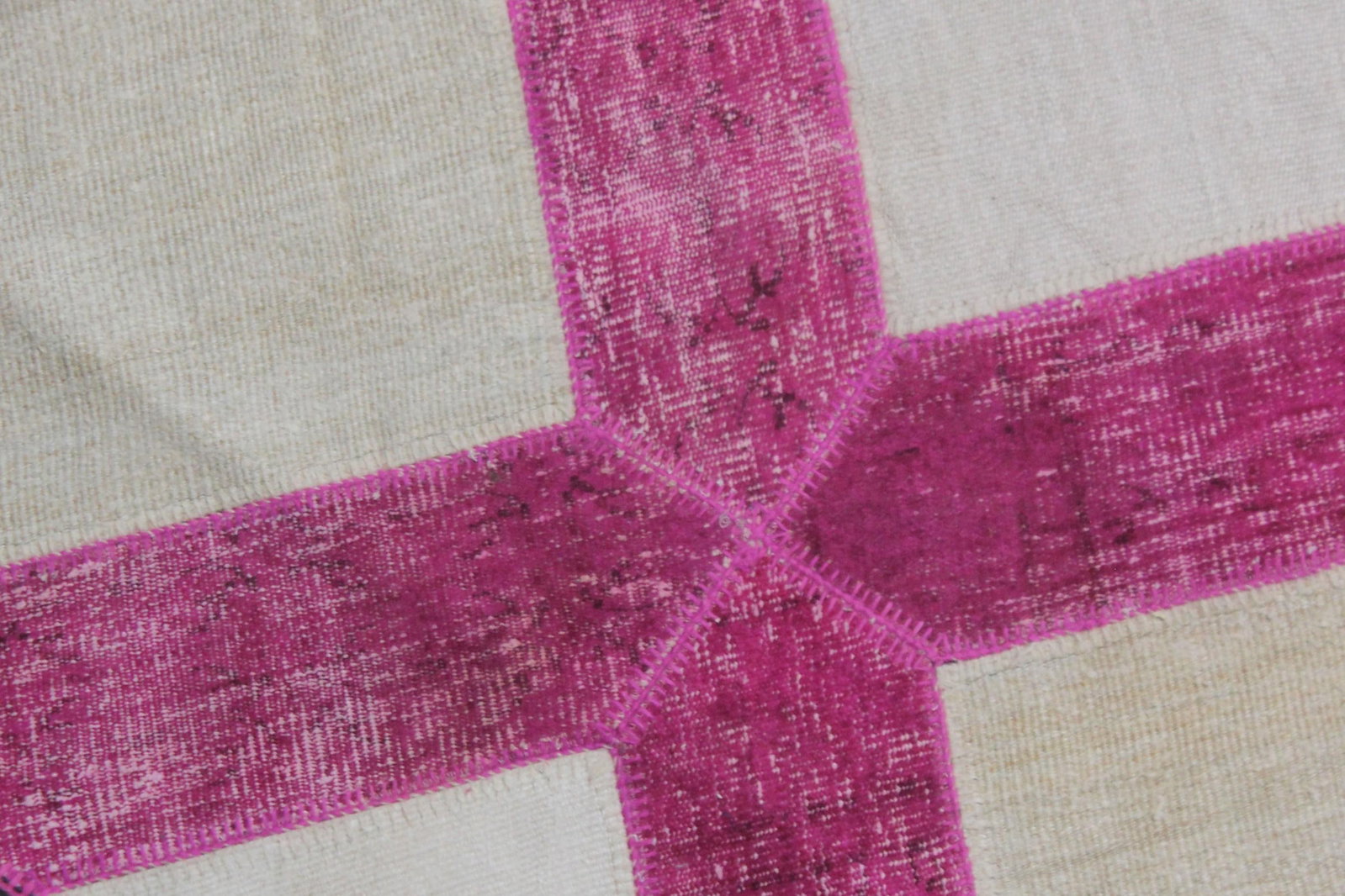Handmade Vintage Patchwork Rug. 7'2" X 10'3" - 4