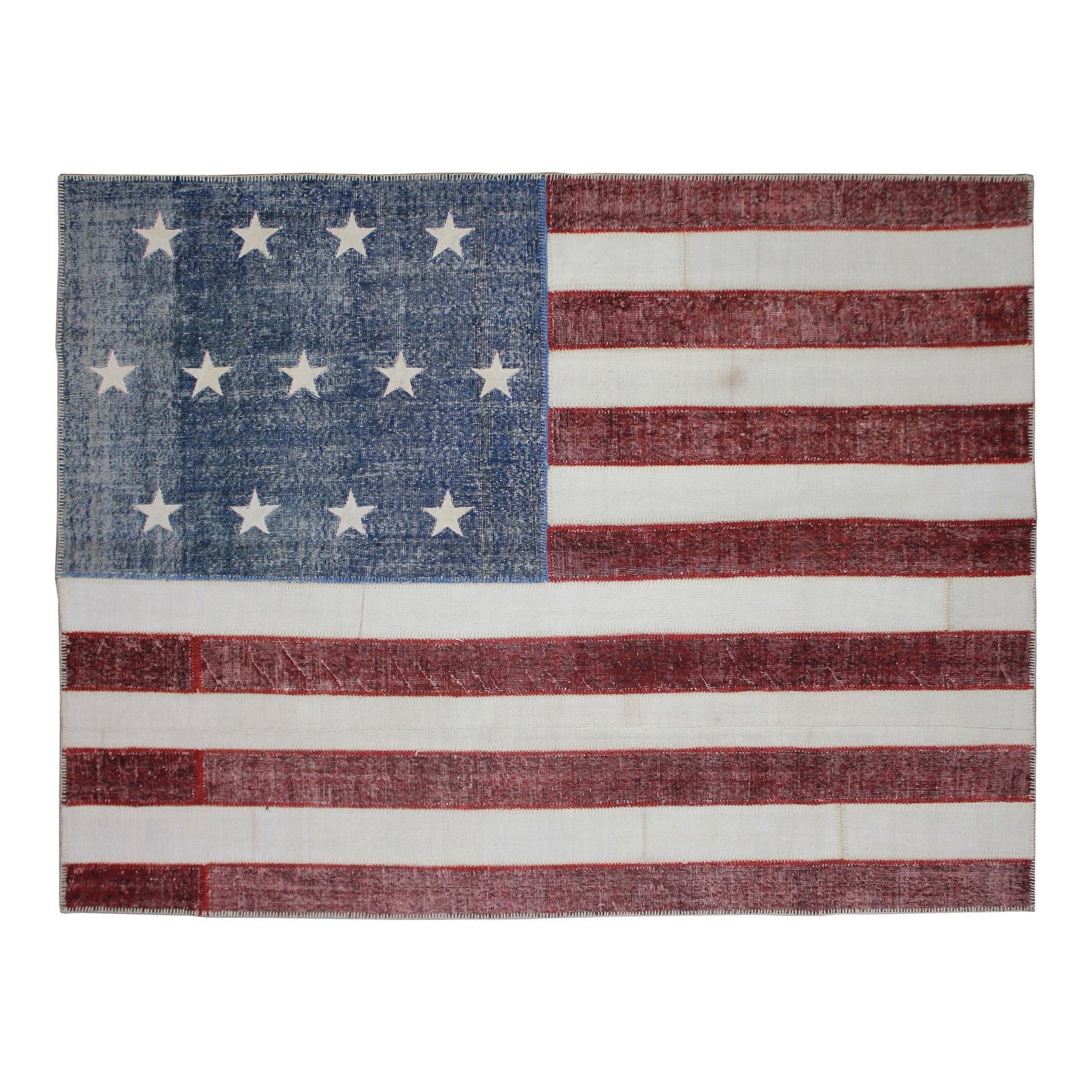 Handmade Vintage Patchwork Rug. 7'9" X 10': A beautiful antique Patchwork rug. It's in very good condition, practically new. This Patchworks rug is produced of older handwoven rugs that are about 60 years old and have been cut in smaller pieces