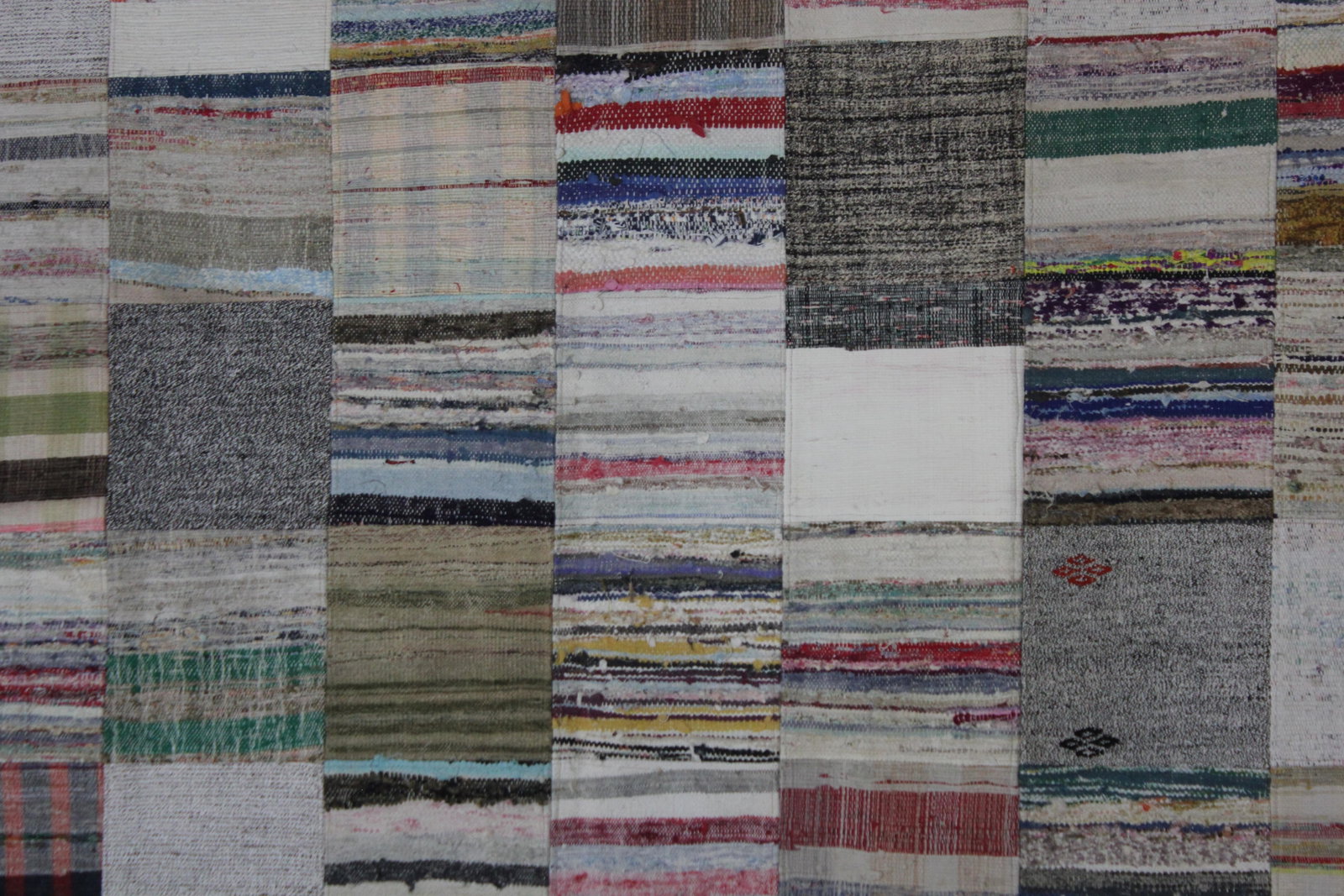 Handmade Vintage Patchwork Rug.7'9" X 9'9" - 3