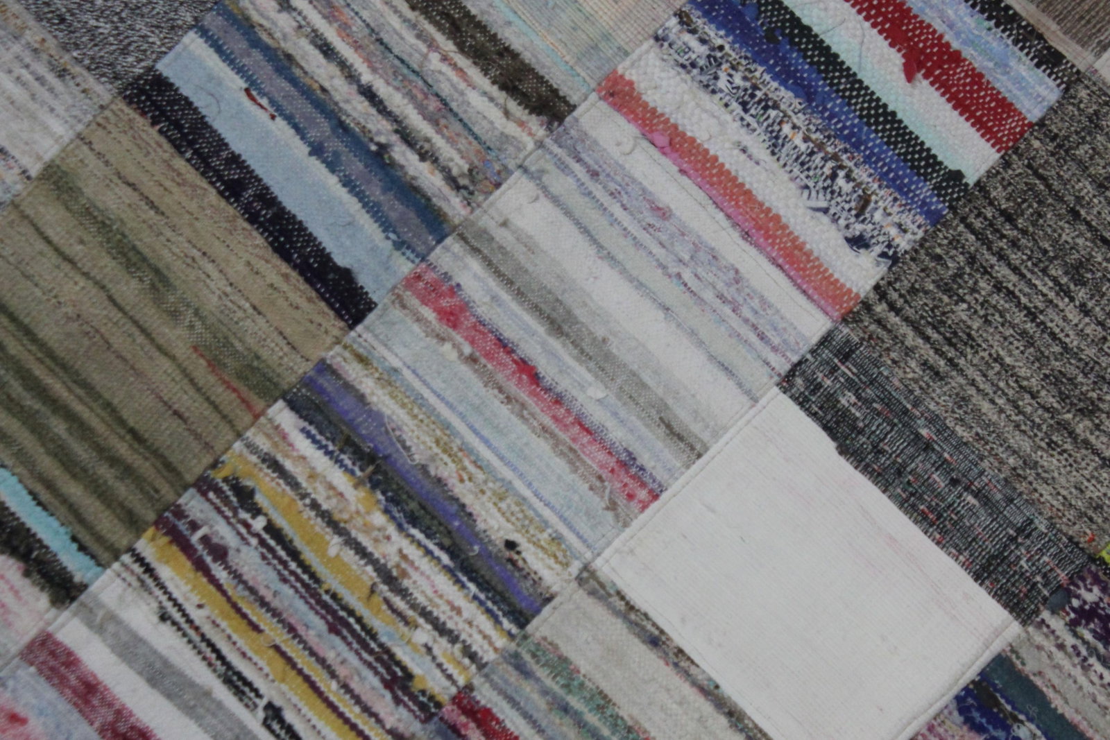 Handmade Vintage Patchwork Rug.7'9" X 9'9" - 5