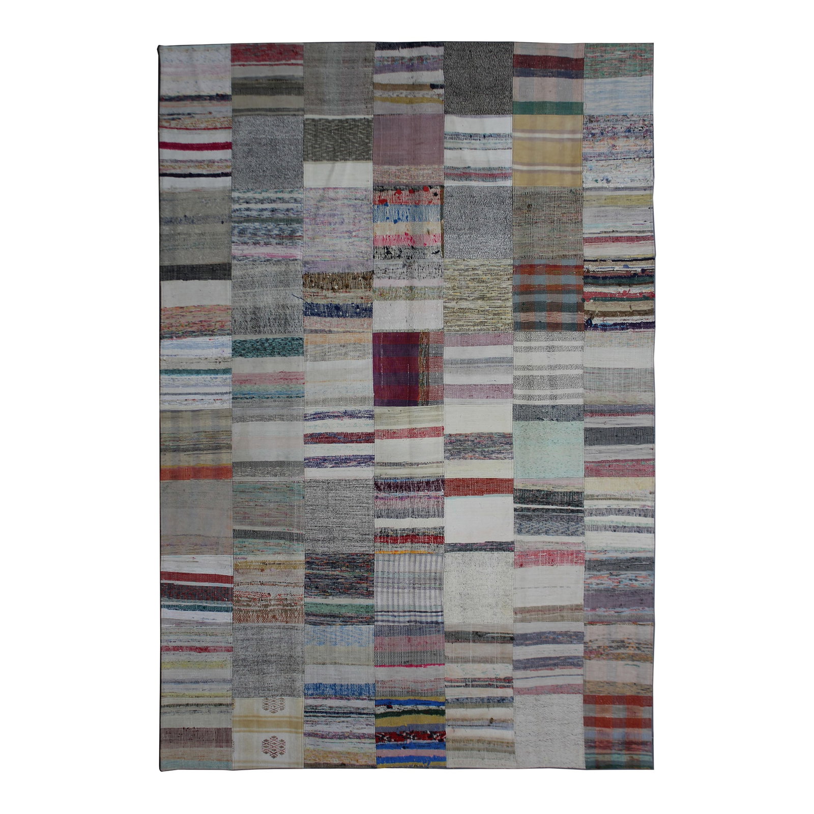 Handmade Vintage Patchwork Rug. 6'10" X 9'8" (1 of 5)