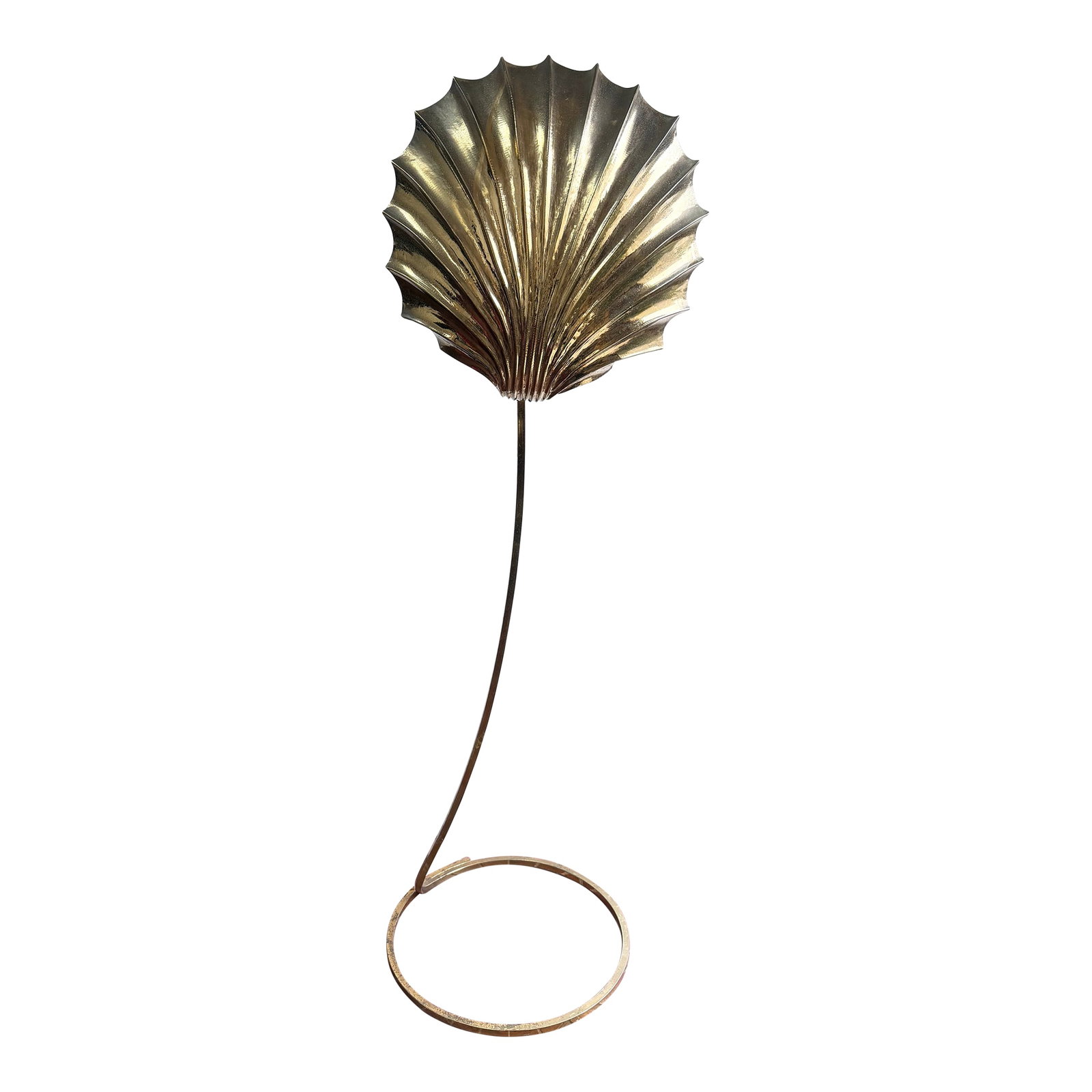 1970s Tommaso Barbi Conchiglia Floor Lamp, Italy: Tommaso Barbi "Conchiglia" (Shell) Floor Lamp, Italy, circa 1970 Bottega Gadda Designed by renowned Italian designer Tommaso Barbi and produced by Bottega Gadda in the early 1970s, the iconic