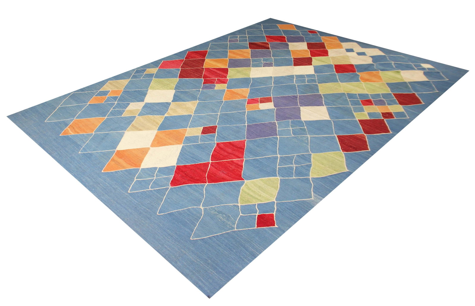 Hand Knotted Modern Kilim. 8'4" X 9'9" - 2