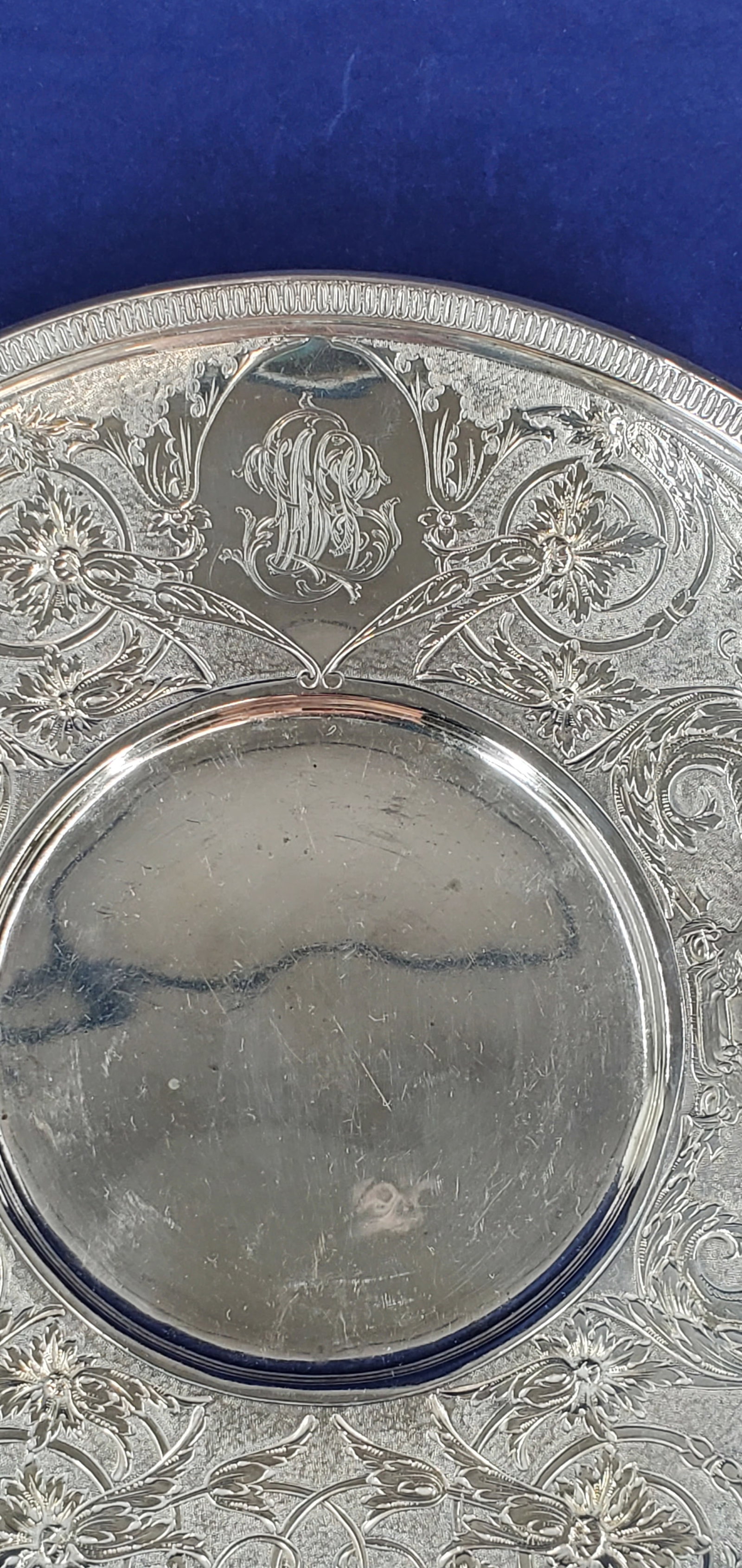Mid 19th Century Tiffany & Co Sterling Griffin Dragon Plate Demitasse Saucer 1863 - 12