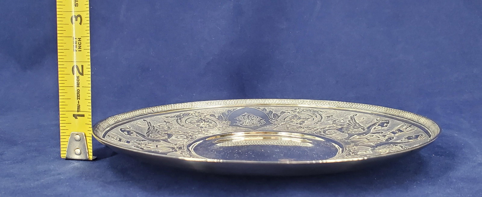 Mid 19th Century Tiffany & Co Sterling Griffin Dragon Plate Demitasse Saucer 1863 - 14