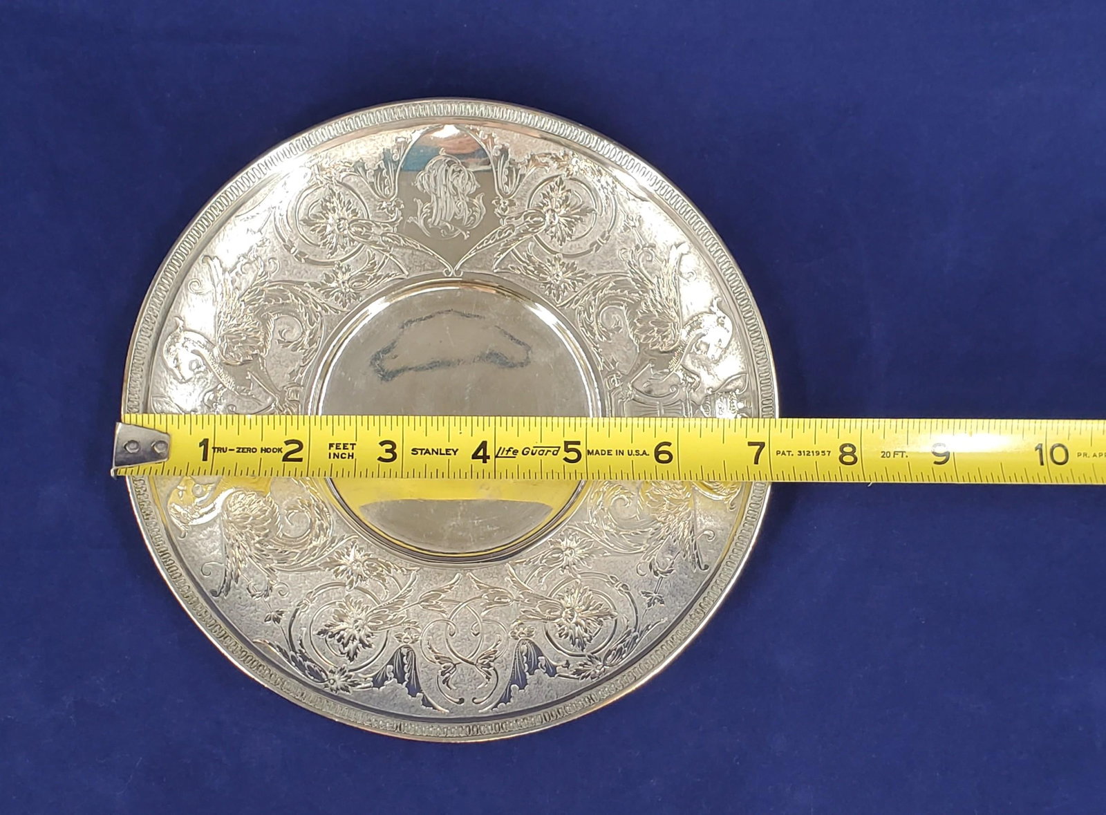 Mid 19th Century Tiffany & Co Sterling Griffin Dragon Plate Demitasse Saucer 1863 - 15