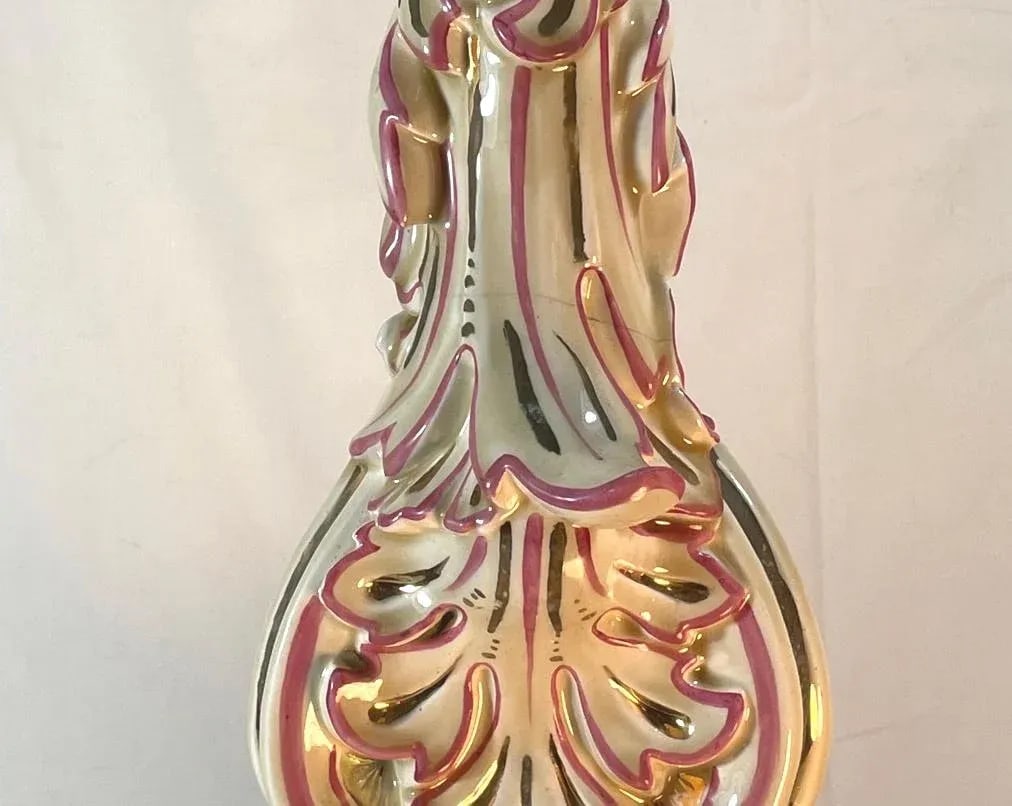 Large French Strasbourg 19th Century Faience Tall Floor Candle Holder With Ormolu - 8