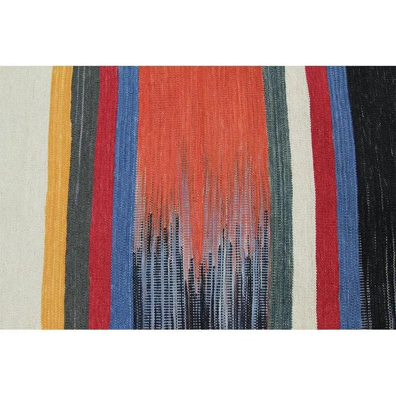 Handwoven Flatweave Stripe Pattern Scandinavian Style Kilim Rug 6'0" X 9'3" - 8