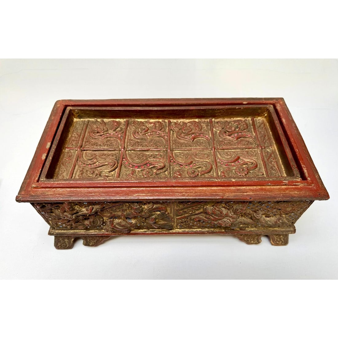 Late 19th Century Burmese Kammavaca Manuscript Chest - 14.5 In - 11