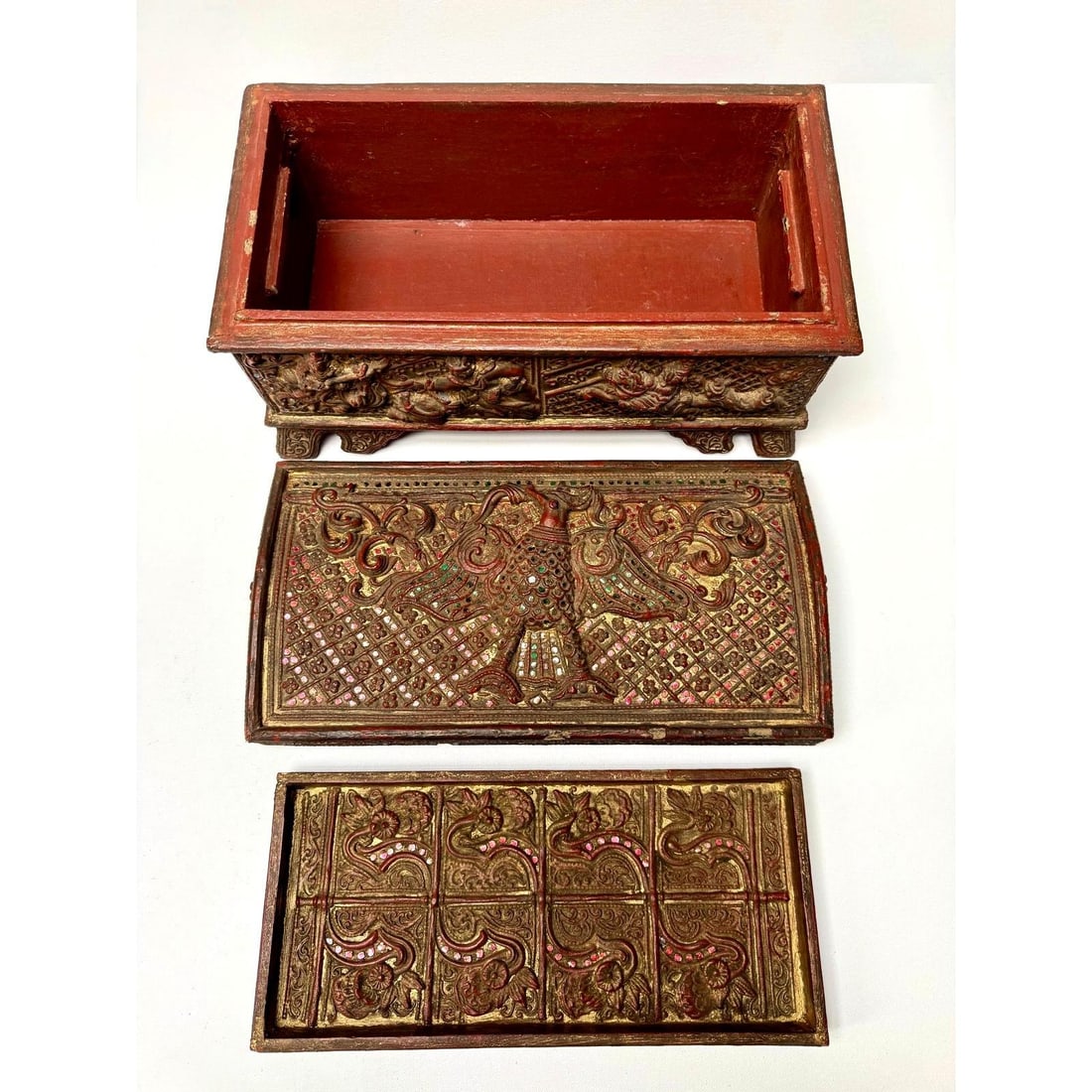 Late 19th Century Burmese Kammavaca Manuscript Chest - 14.5 In - 15