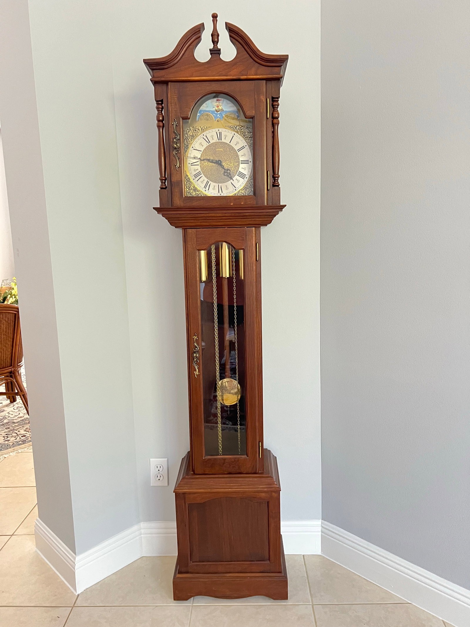 Vintage Emperor Grandfather Clock - 6