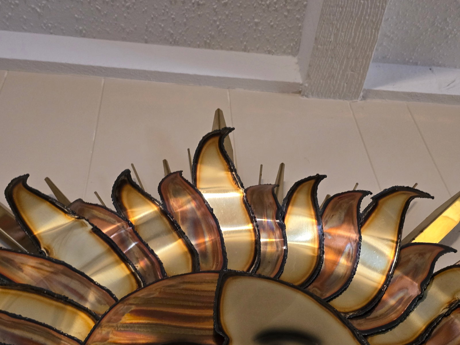 Vintage MCM Brutalist Metall Brass Wall Sculpture by Curtis Jere "Sun and Moon" - 5