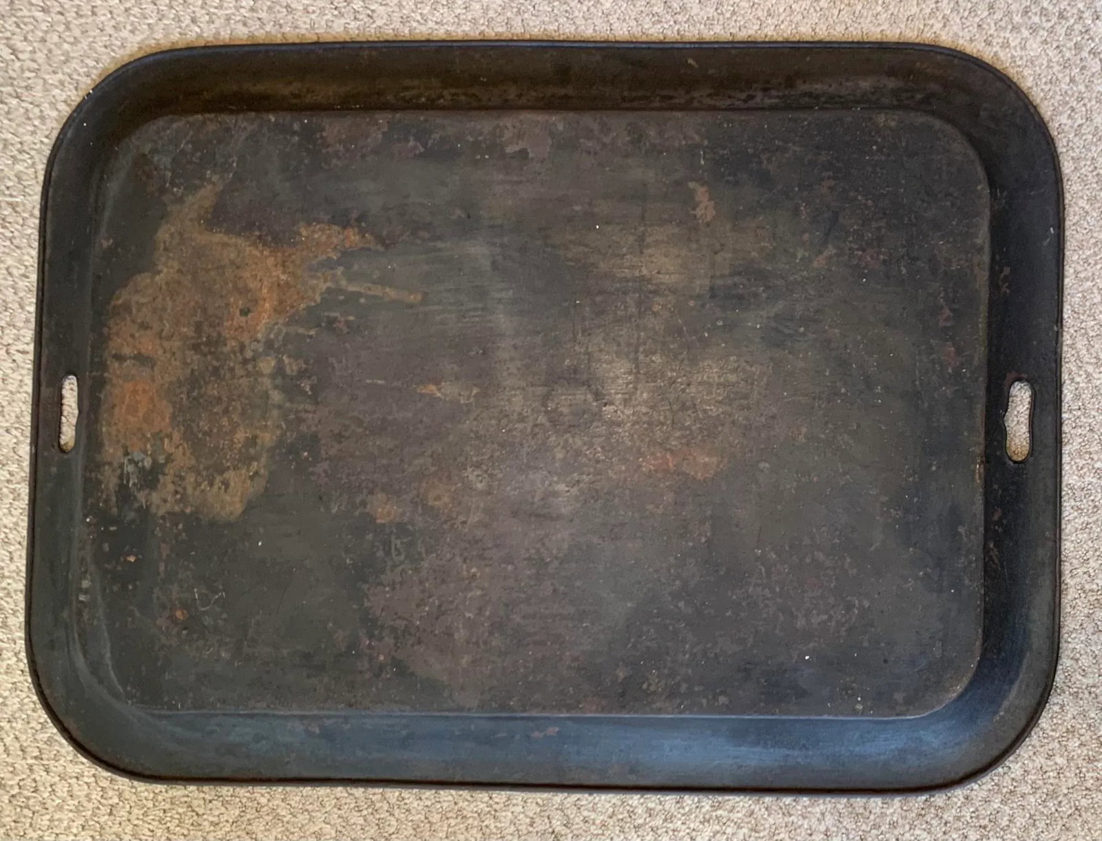 Late 19th Century Antique English Chinoiserie Metal Tray - 2