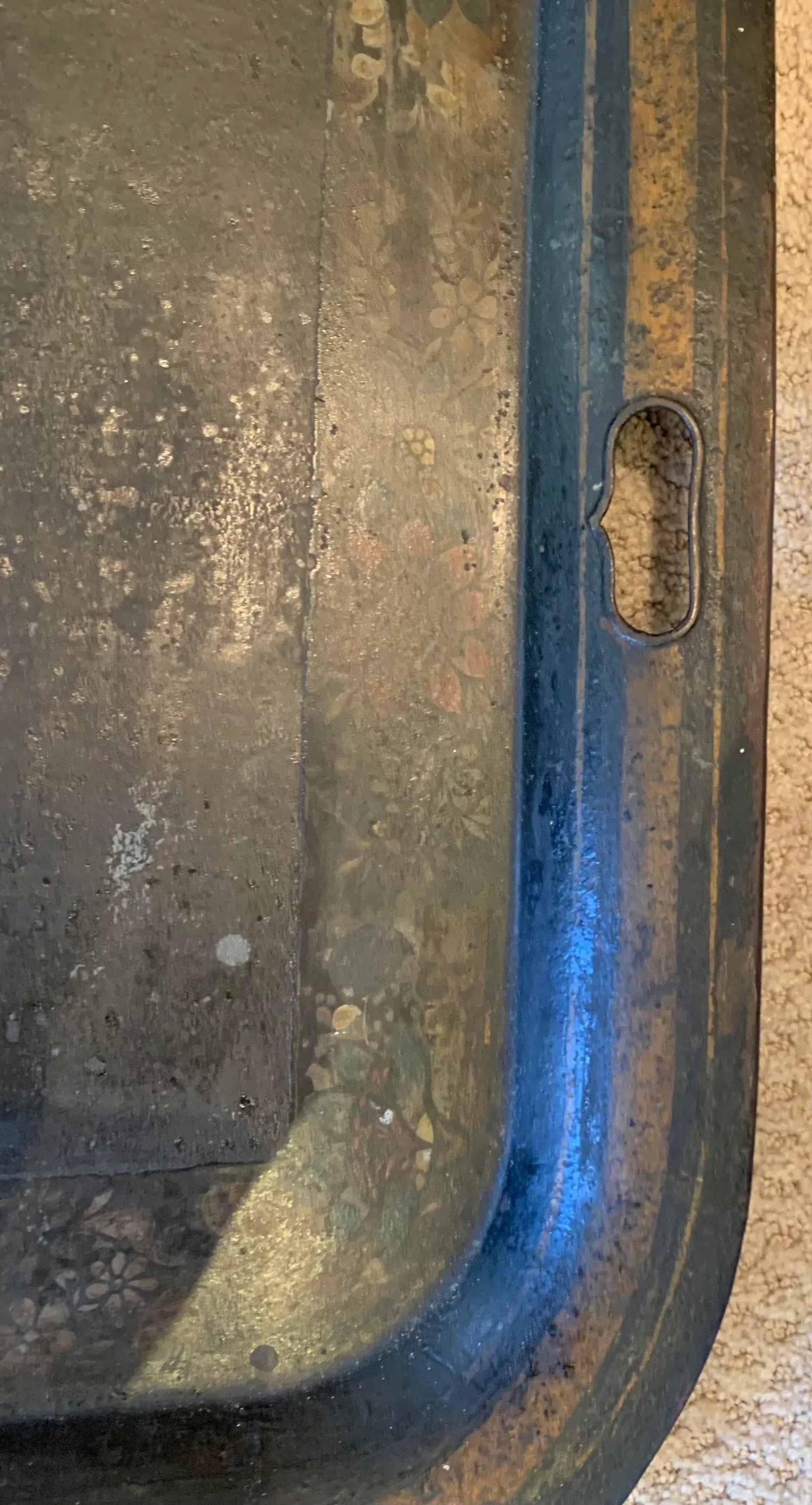 Late 19th Century Antique English Chinoiserie Metal Tray - 3