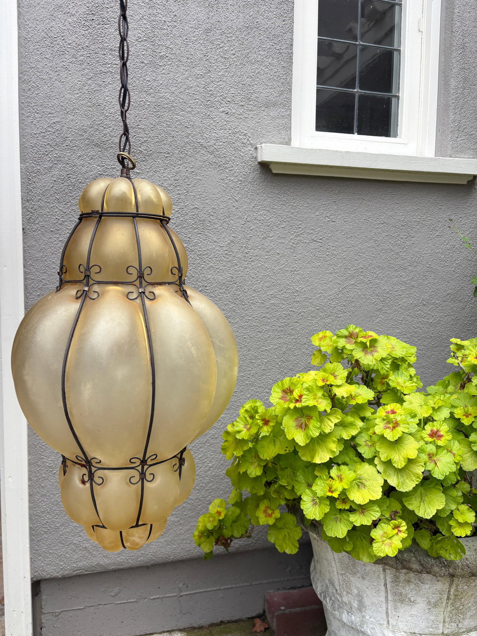 Vintage Italian Style Chandelier Blown Murano Glass Venetian Lantern - 4