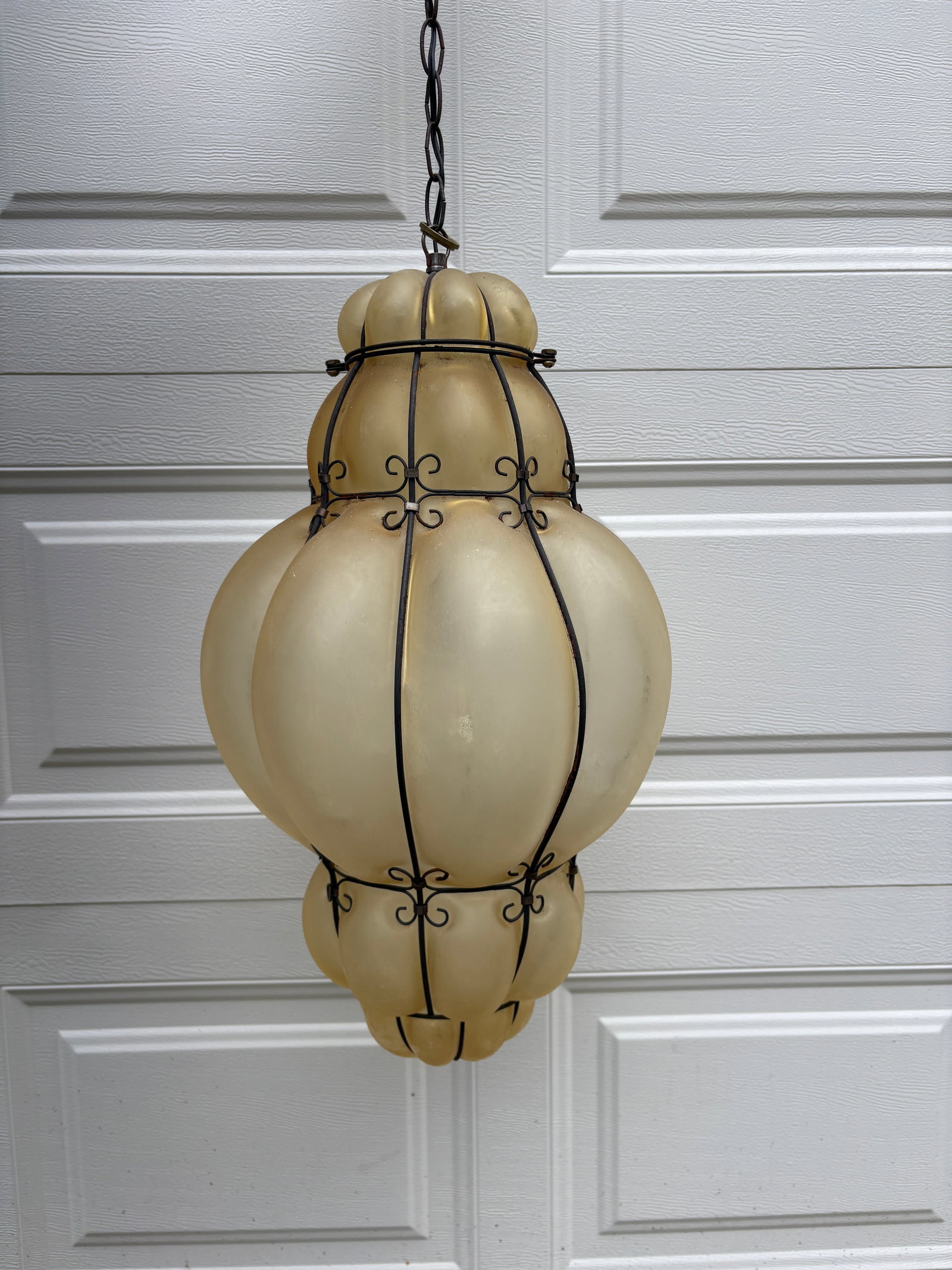 Vintage Italian Style Chandelier Blown Murano Glass Venetian Lantern - 5