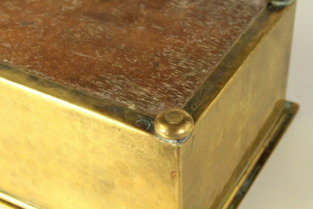 1909-10 Wmf Brass & Wood German Football Soccer National Team Box - 10