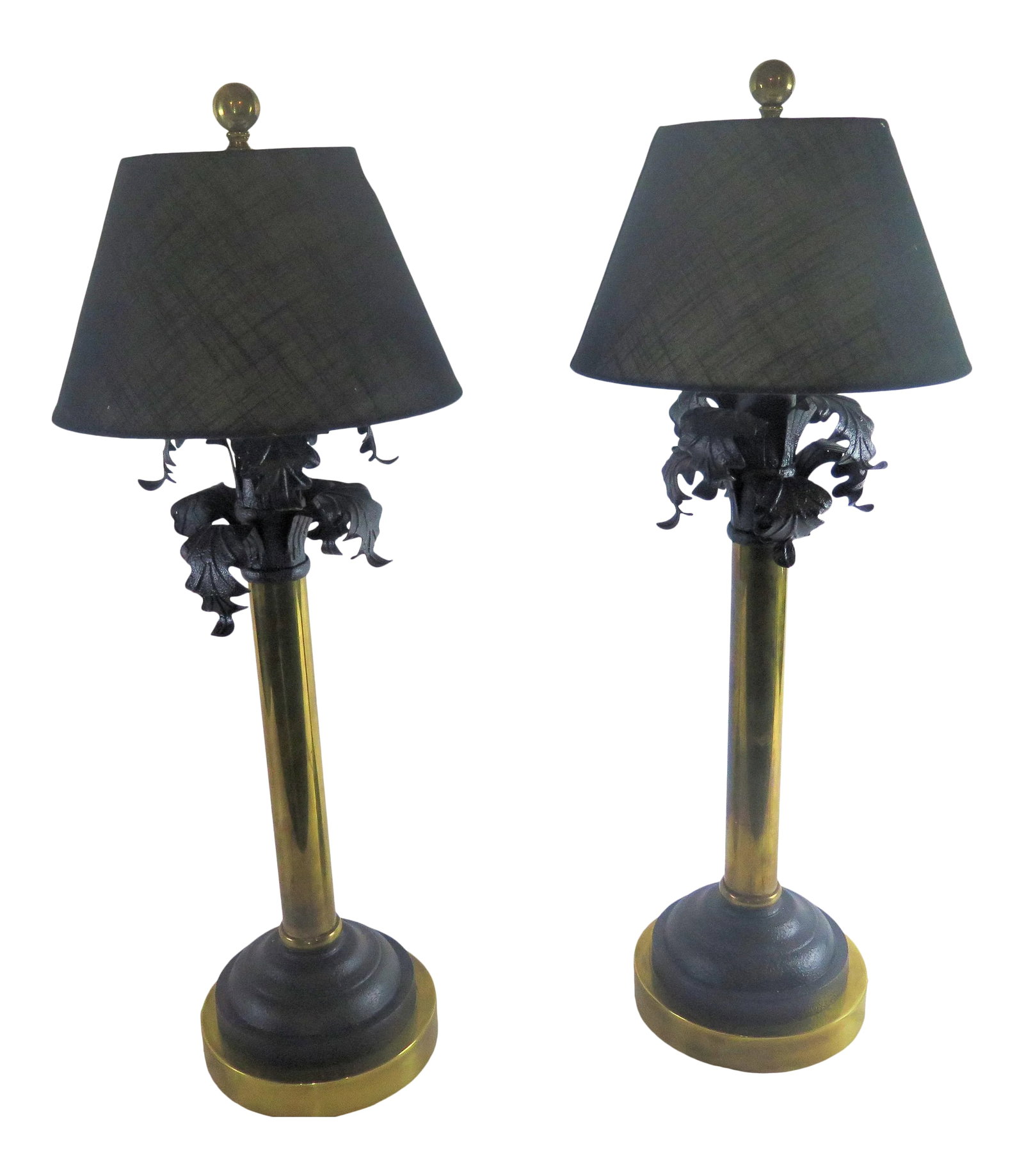 Original Monumental "Hart Associates" Hollywood Regency Brass Table Lamps - a Pair (1 of 9)