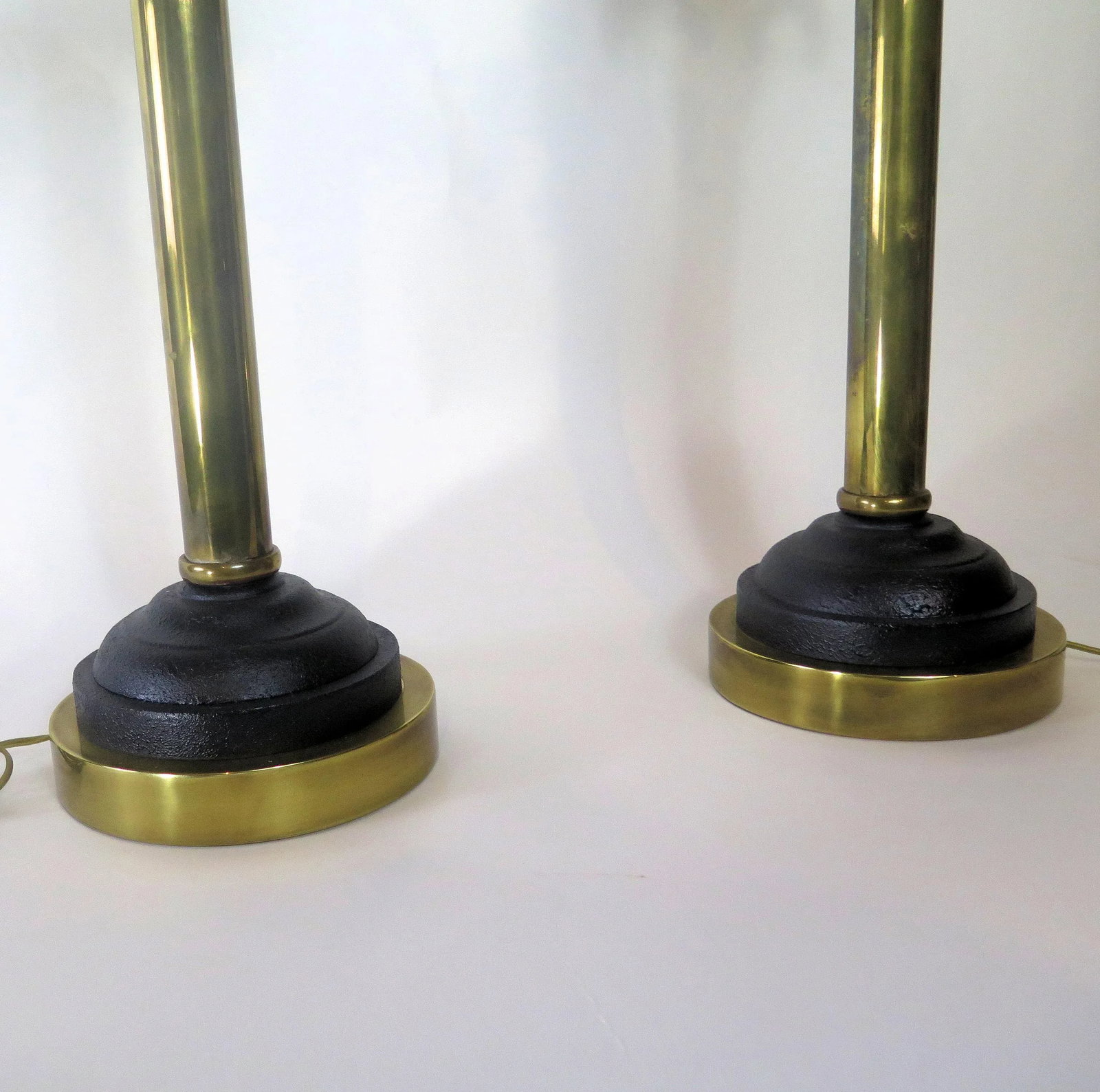Original Monumental "Hart Associates" Hollywood Regency Brass Table Lamps - a Pair - 5