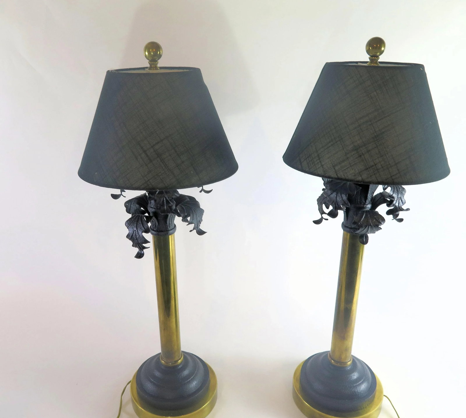 Original Monumental "Hart Associates" Hollywood Regency Brass Table Lamps - a Pair - 8