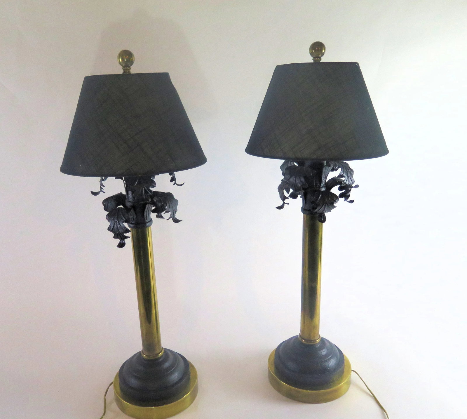 Original Monumental "Hart Associates" Hollywood Regency Brass Table Lamps - a Pair - 9