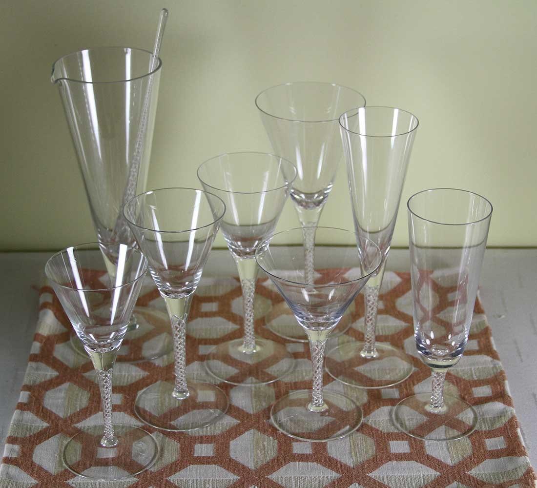 1990s Lovely Murano 9 Pc Crystal Set - 3