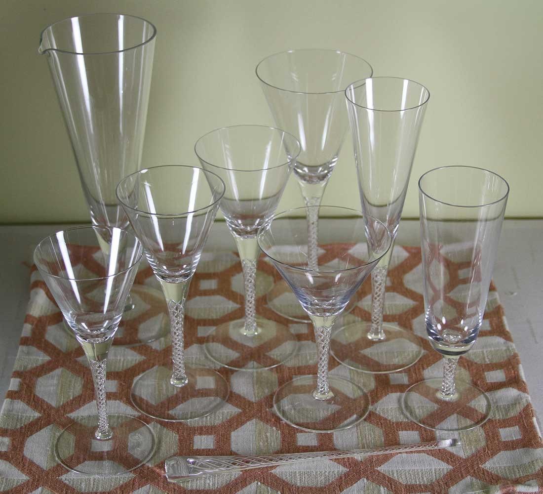 1990s Lovely Murano 9 Pc Crystal Set - 8