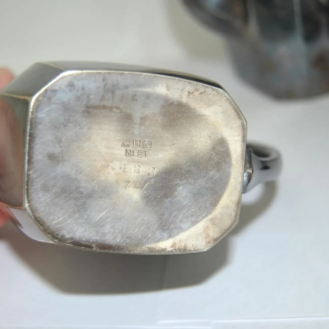 Antique Original Van Bergh Co Silverplate Tea Set- Set of 3 - 6