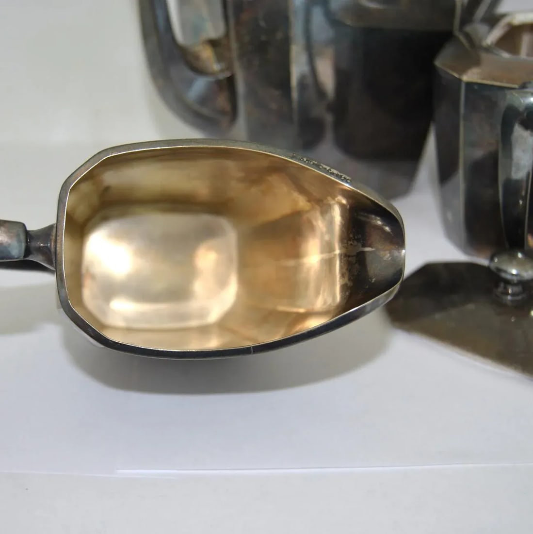 Antique Original Van Bergh Co Silverplate Tea Set- Set of 3 - 8